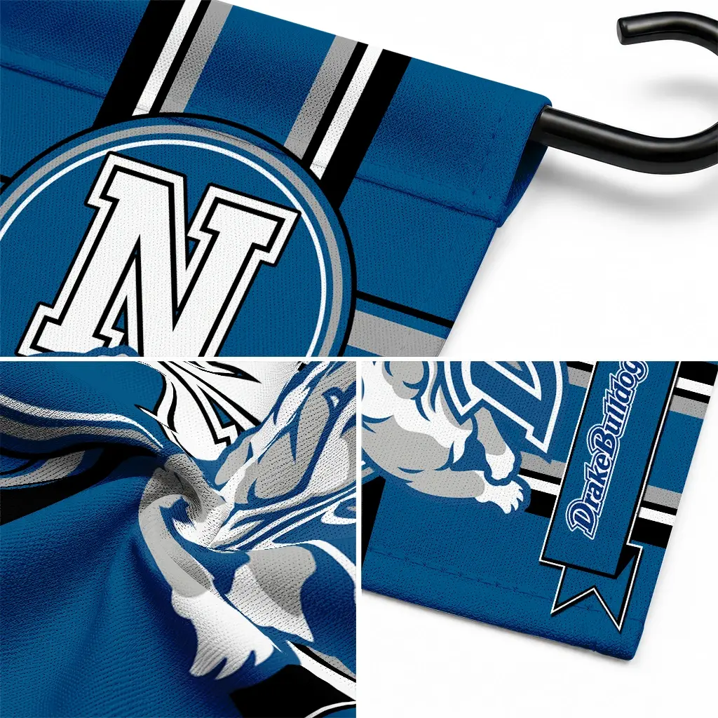 Drake Bulldogs Garden Flag Personalized Circle Medallion Blue Latest Model Drake Bulldogs Garden Flag Personalized Circle Medallion Blue Latest Model
