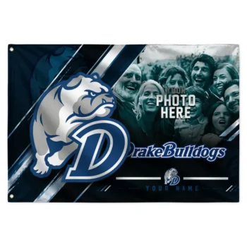 Drake Bulldogs House Flag Custom Diagonal Stripes Blue Best Selling