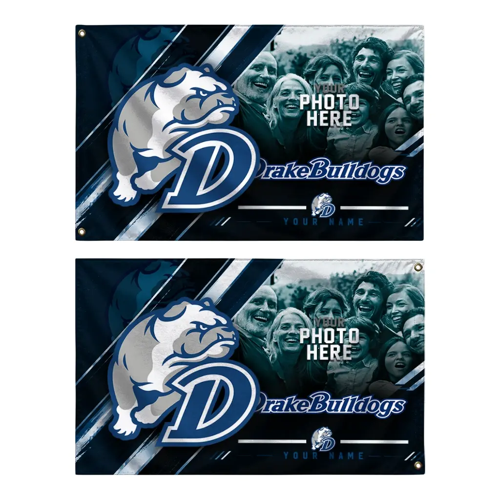 Drake Bulldogs House Flag Custom Diagonal Stripes Blue Fashion Forward Drake Bulldogs House Flag Custom Diagonal Stripes Blue Fashion Forward