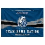 Drake Bulldogs House Flag Personalized Brushed Streaks Blue Best Selling
