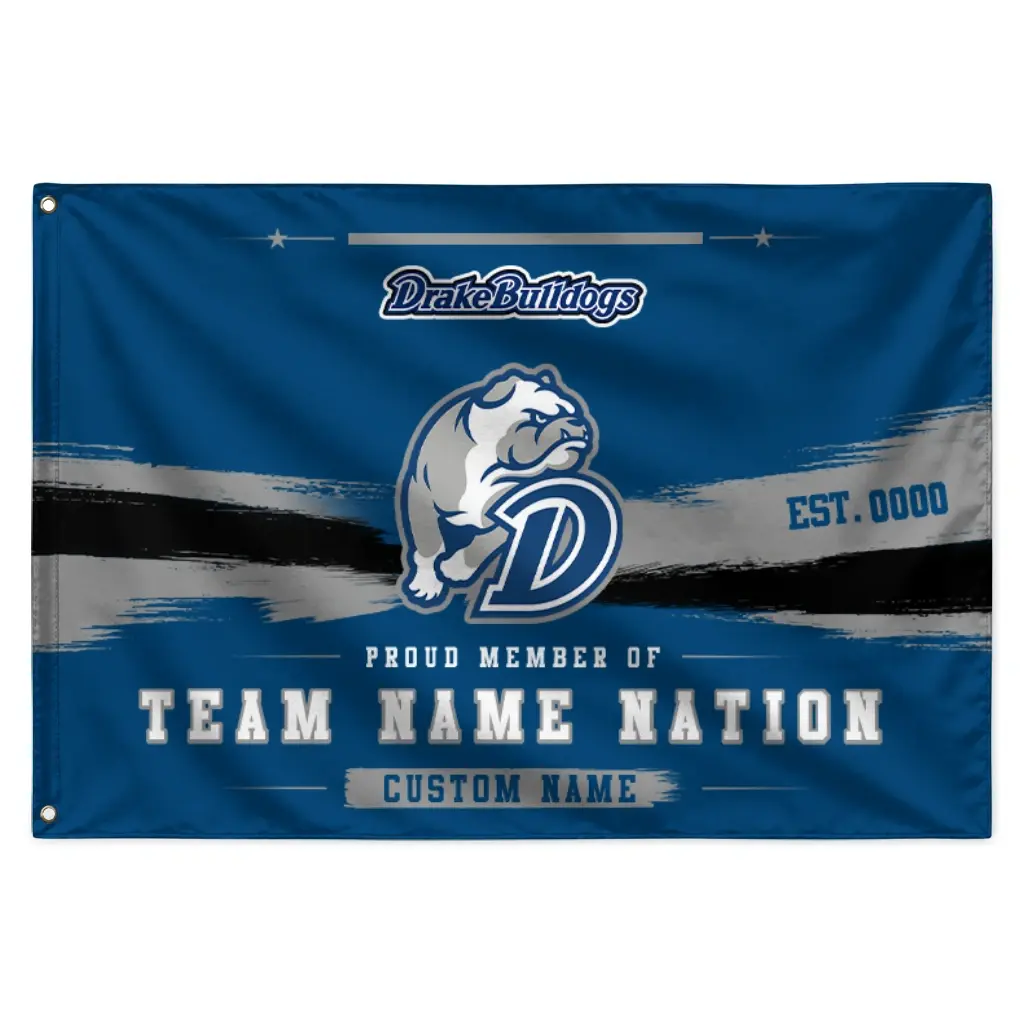 Drake Bulldogs House Flag Personalized Brushed Streaks Blue Best Selling Drake Bulldogs House Flag Personalized Brushed Streaks Blue Best Selling