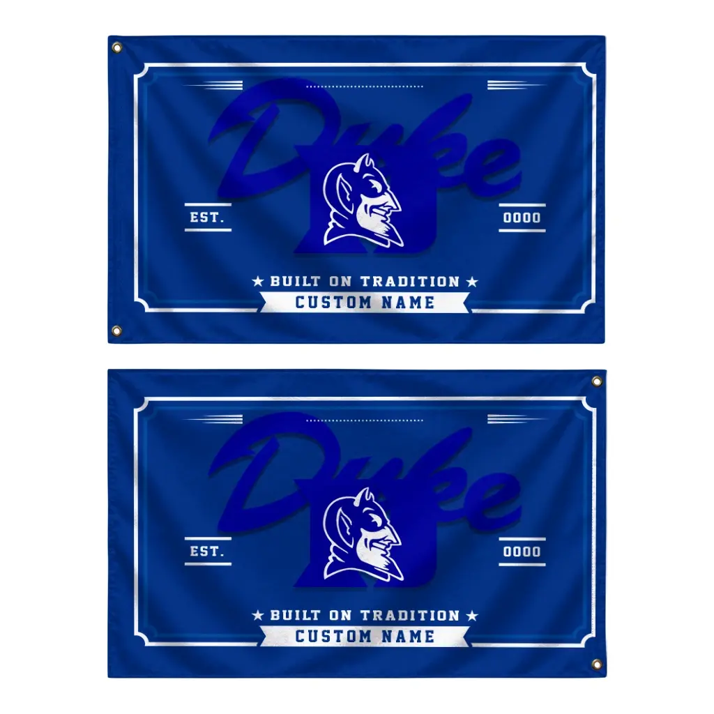 Duke Blue Devils House Flag Customized Ornate Border Blue Fashion Forward Duke Blue Devils House Flag Customized Ornate Border Blue Fashion Forward