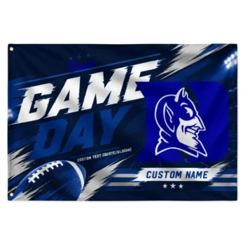 Duke Blue Devils House Flag Personalized Action Streaks Blue Best Selling