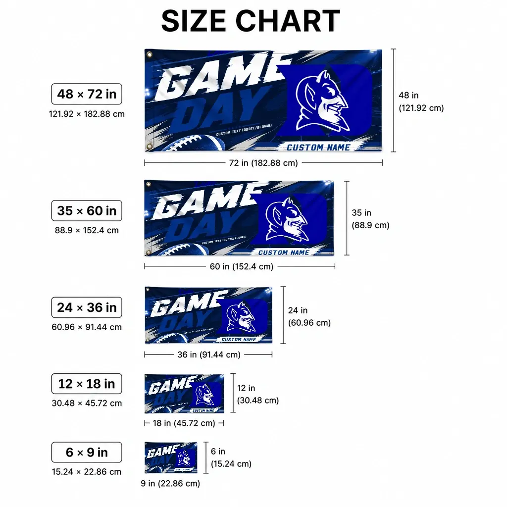 Duke Blue Devils House Flag Personalized Action Streaks Blue High Quality Duke Blue Devils House Flag Personalized Action Streaks Blue High Quality