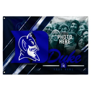 Duke Blue Devils House Flag Personalized Diagonal Stripes Blue Best Selling