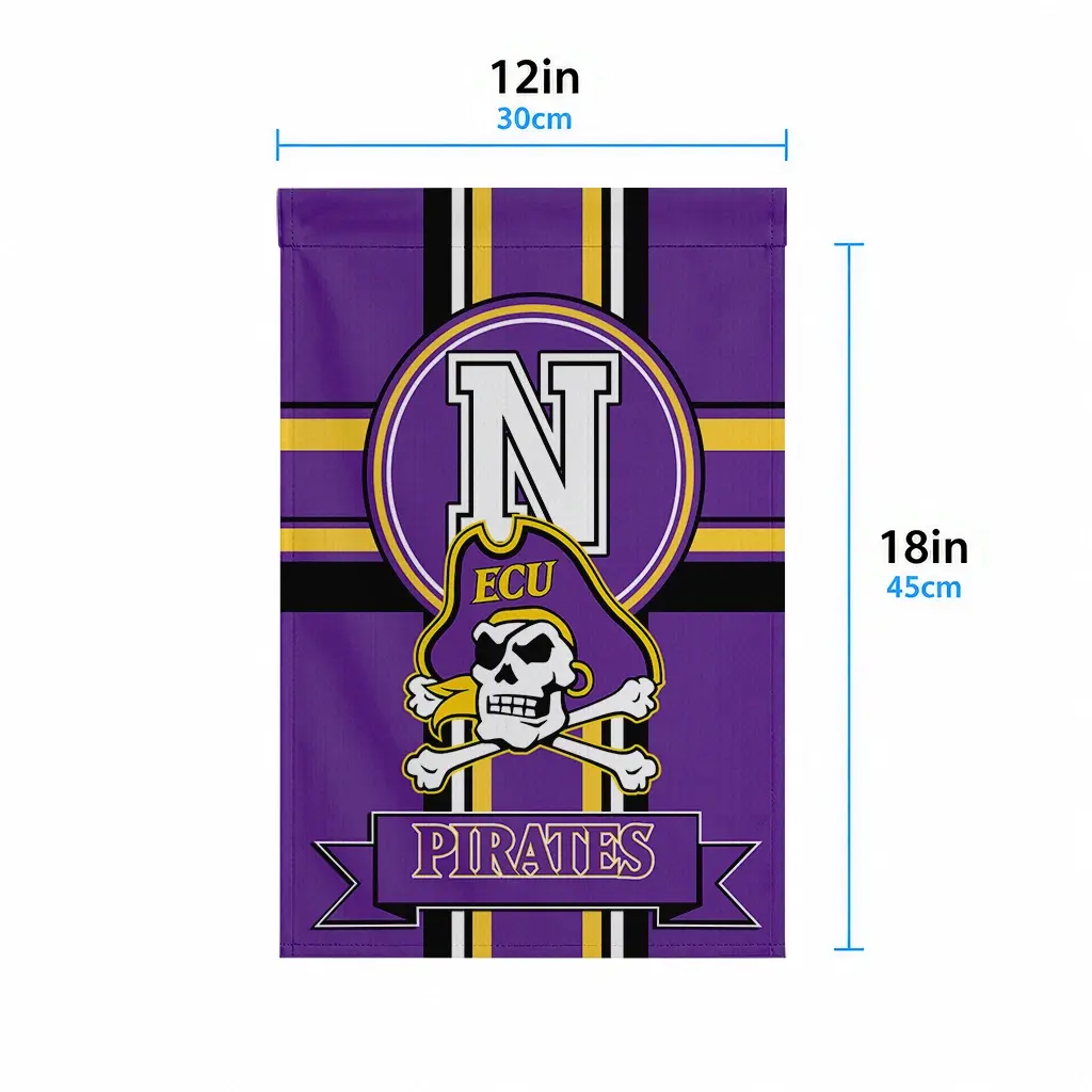 East Carolina Pirates Garden Flag Custom Circle Medallion Purple High Quality East Carolina Pirates Garden Flag Custom Circle Medallion Purple High Quality