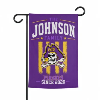 East Carolina Pirates Garden Flag Personalized Distressed Stripes Purple Best Selling