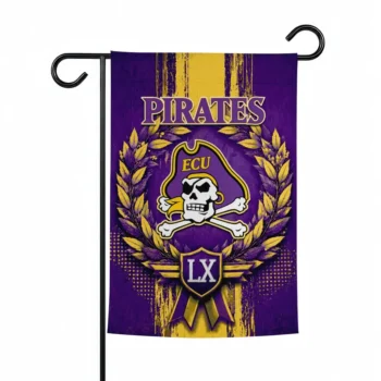 East Carolina Pirates Garden Flag Personalized Laurel Wreath Purple Best Selling