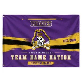 East Carolina Pirates House Flag Custom Brushed Streaks Purple Best Selling