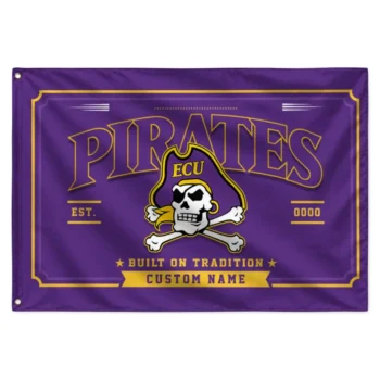 East Carolina Pirates House Flag Custom Ornate Border Purple Best Selling