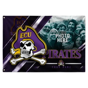 East Carolina Pirates House Flag Customized Diagonal Stripes Purple Best Selling