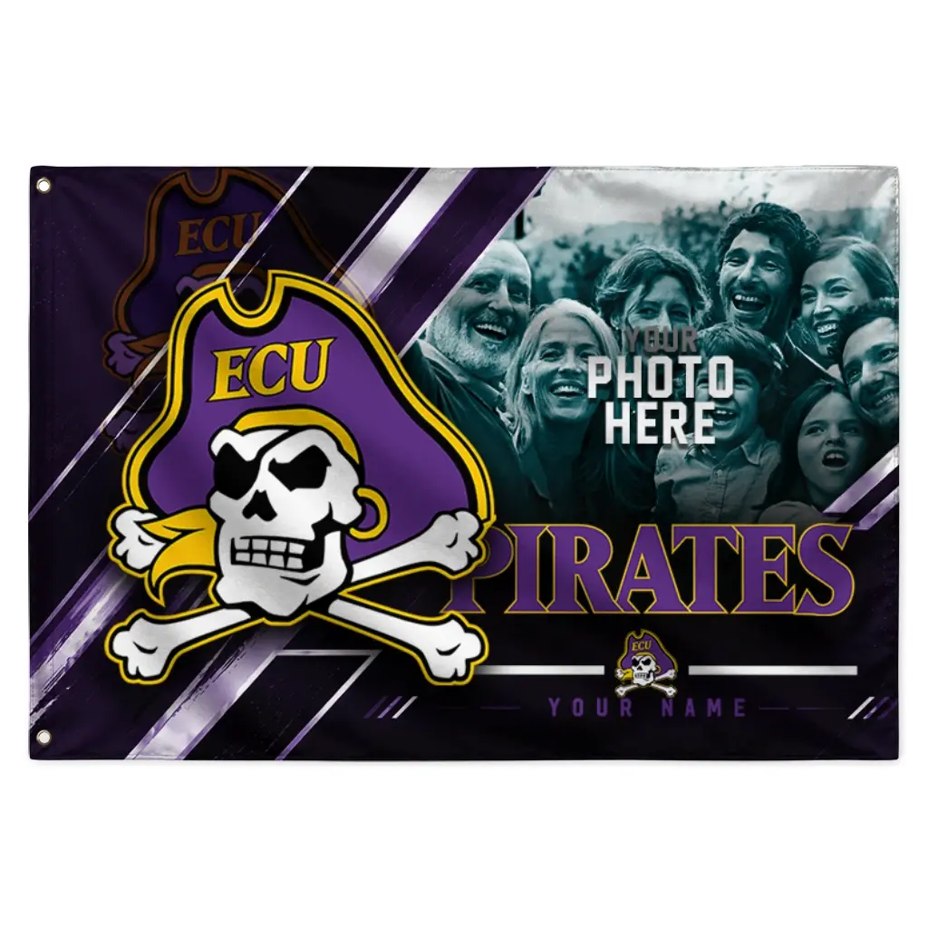 East Carolina Pirates House Flag Customized Diagonal Stripes Purple Best Selling East Carolina Pirates House Flag Customized Diagonal Stripes Purple Best Selling