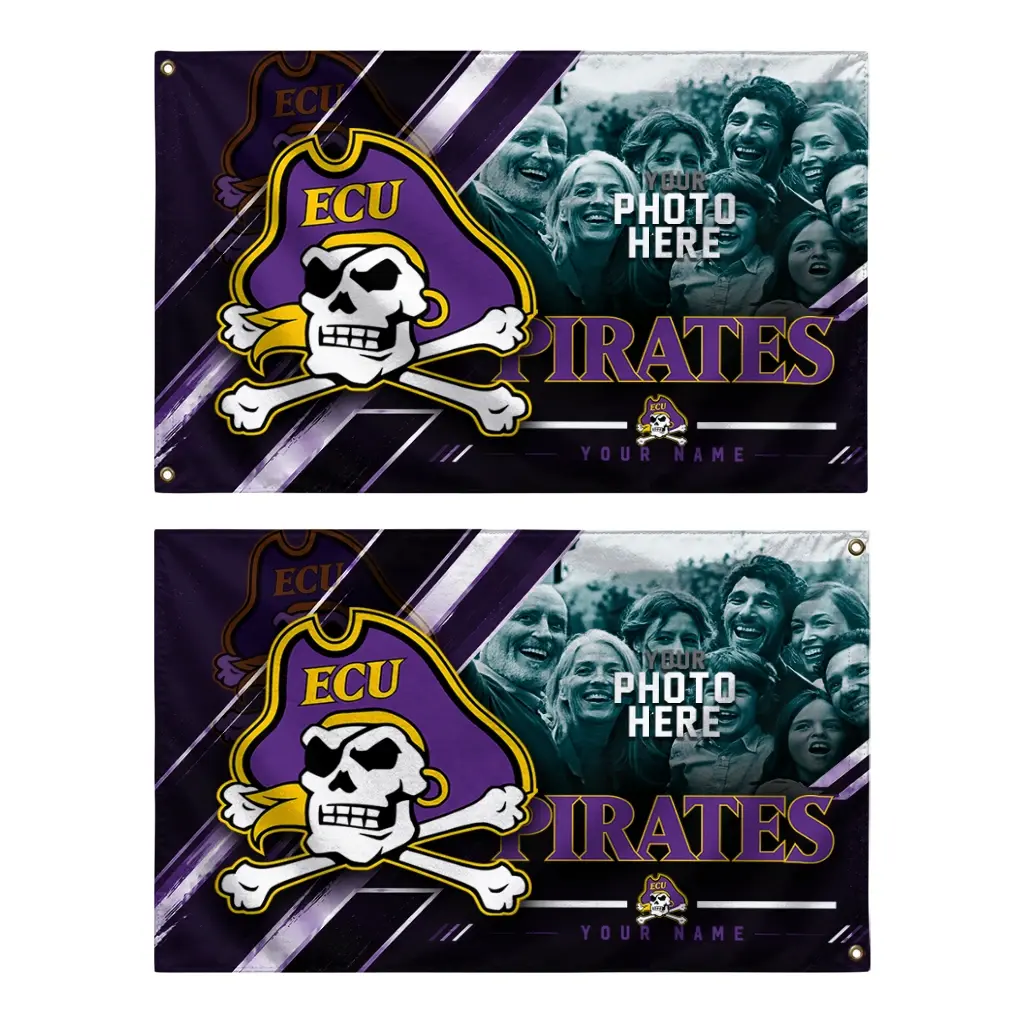 East Carolina Pirates House Flag Customized Diagonal Stripes Purple Fashion Forward East Carolina Pirates House Flag Customized Diagonal Stripes Purple Fashion Forward