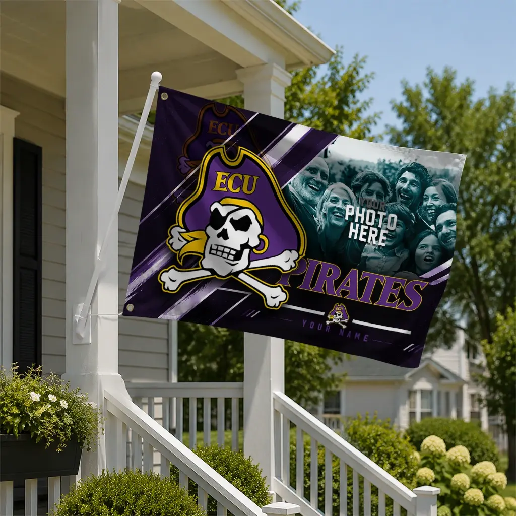 East Carolina Pirates House Flag Customized Diagonal Stripes Purple New Arrival East Carolina Pirates House Flag Customized Diagonal Stripes Purple New Arrival