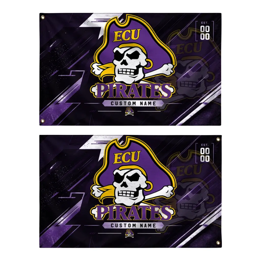 East Carolina Pirates House Flag Personalized Speed Slashes Purple Fashion Forward East Carolina Pirates House Flag Personalized Speed Slashes Purple Fashion Forward