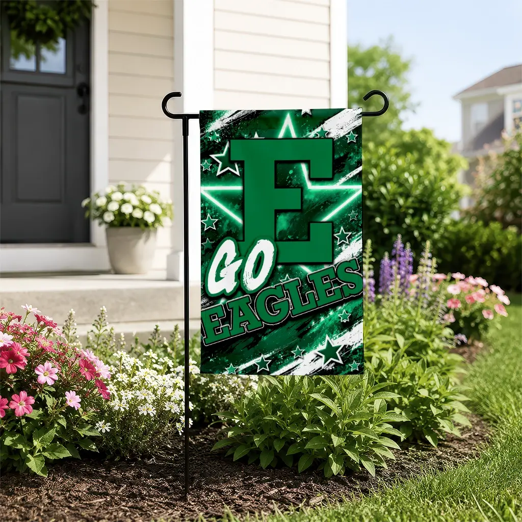 Eastern Michigan Eagles Garden Flag Customized Glowing Star Green New Arrival Eastern Michigan Eagles Garden Flag Customized Glowing Star Green New Arrival