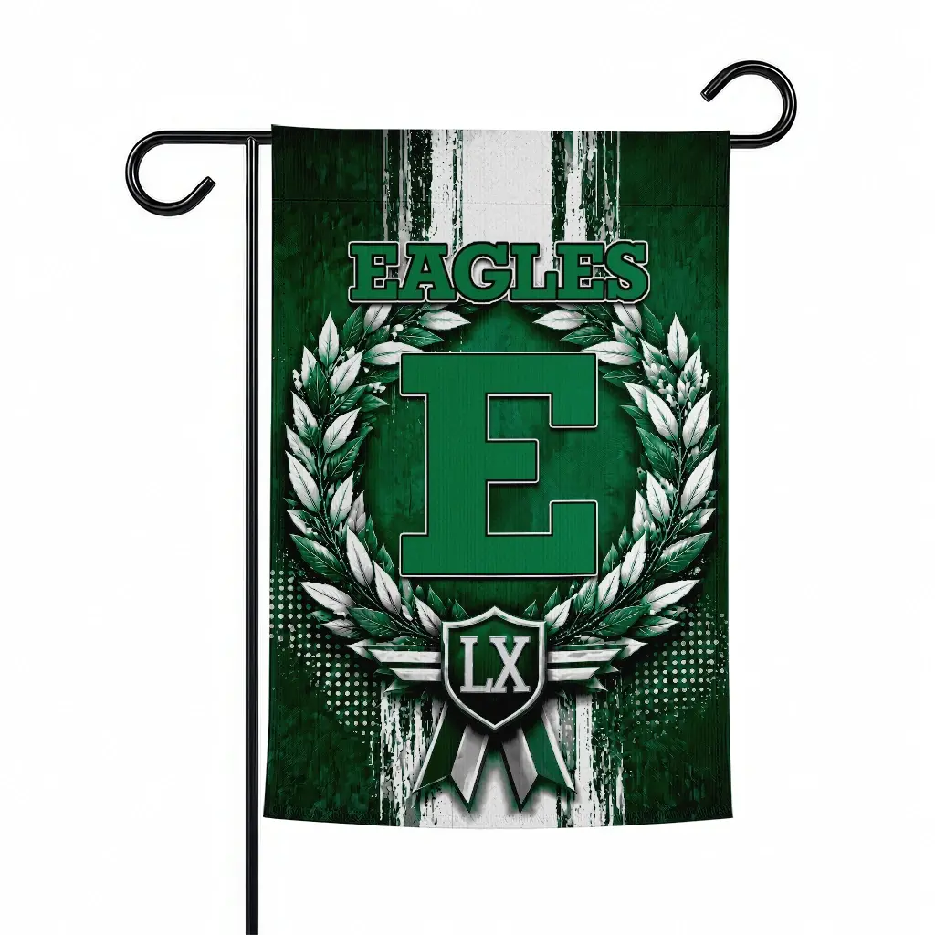 Eastern Michigan Eagles Garden Flag Personalized Laurel Wreath Green Best Selling Eastern Michigan Eagles Garden Flag Personalized Laurel Wreath Green Best Selling