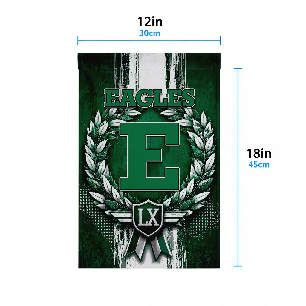 Eastern Michigan Eagles Garden Flag Personalized Laurel Wreath Green High Quality Eastern Michigan Eagles Garden Flag Personalized Laurel Wreath Green High Quality