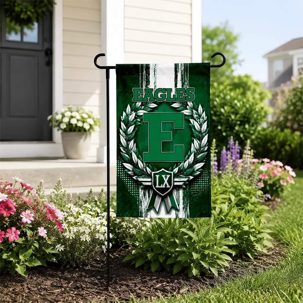 Eastern Michigan Eagles Garden Flag Personalized Laurel Wreath Green New Arrival Eastern Michigan Eagles Garden Flag Personalized Laurel Wreath Green New Arrival