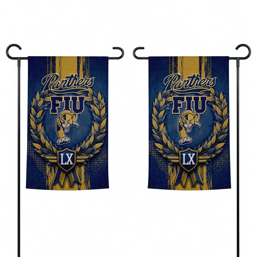 Fiu Panthers Garden Flag Custom Laurel Wreath Blue Fashion Forward Fiu Panthers Garden Flag Custom Laurel Wreath Blue Fashion Forward