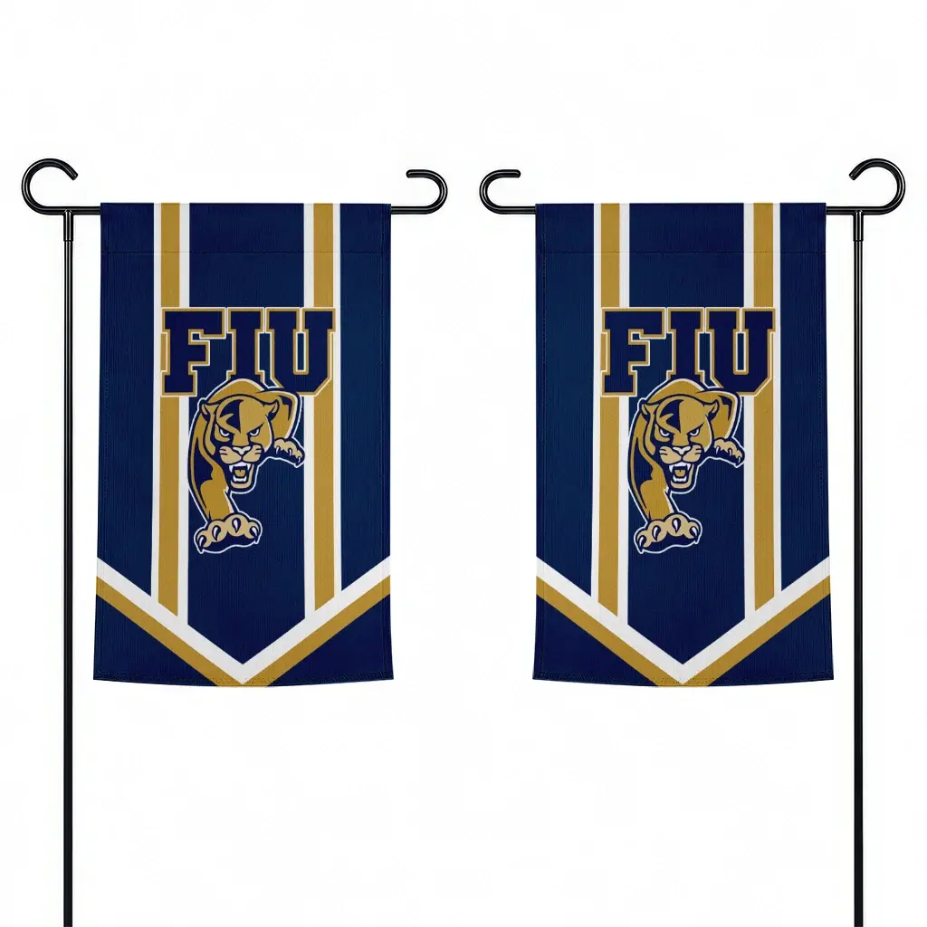Fiu Panthers Garden Flag Customized Chevron Stripes Blue Fashion Forward Fiu Panthers Garden Flag Customized Chevron Stripes Blue Fashion Forward