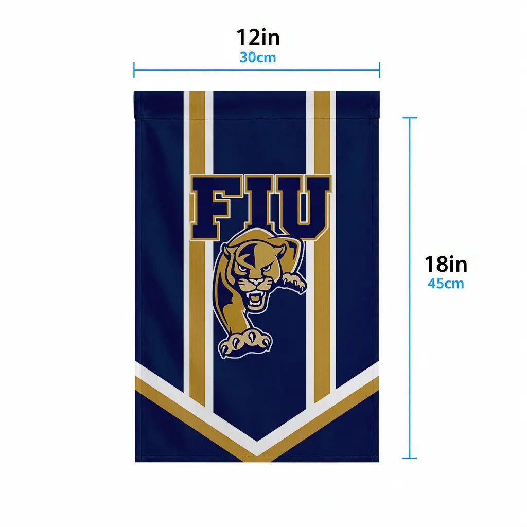 Fiu Panthers Garden Flag Customized Chevron Stripes Blue High Quality Fiu Panthers Garden Flag Customized Chevron Stripes Blue High Quality