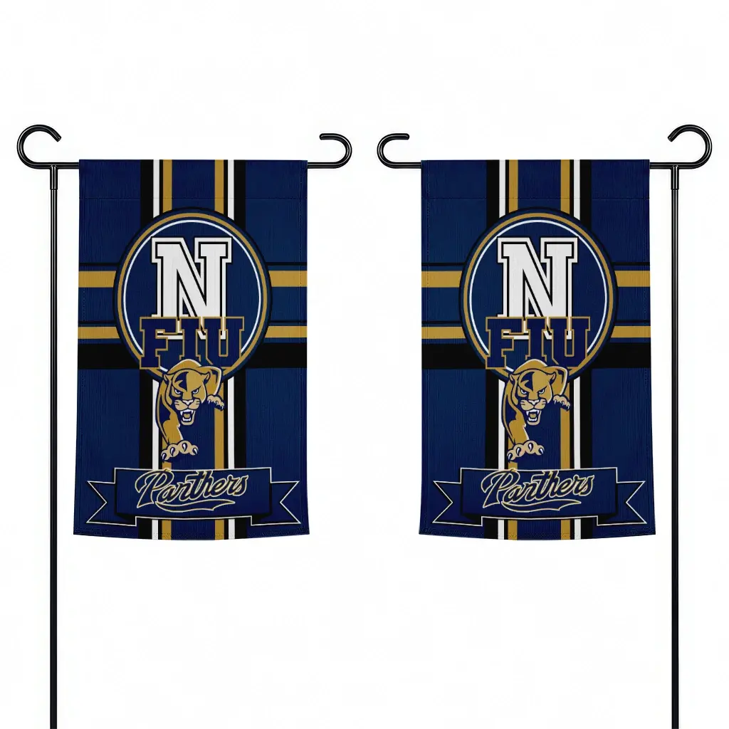 Fiu Panthers Garden Flag Customized Circle Medallion Blue Fashion Forward Fiu Panthers Garden Flag Customized Circle Medallion Blue Fashion Forward