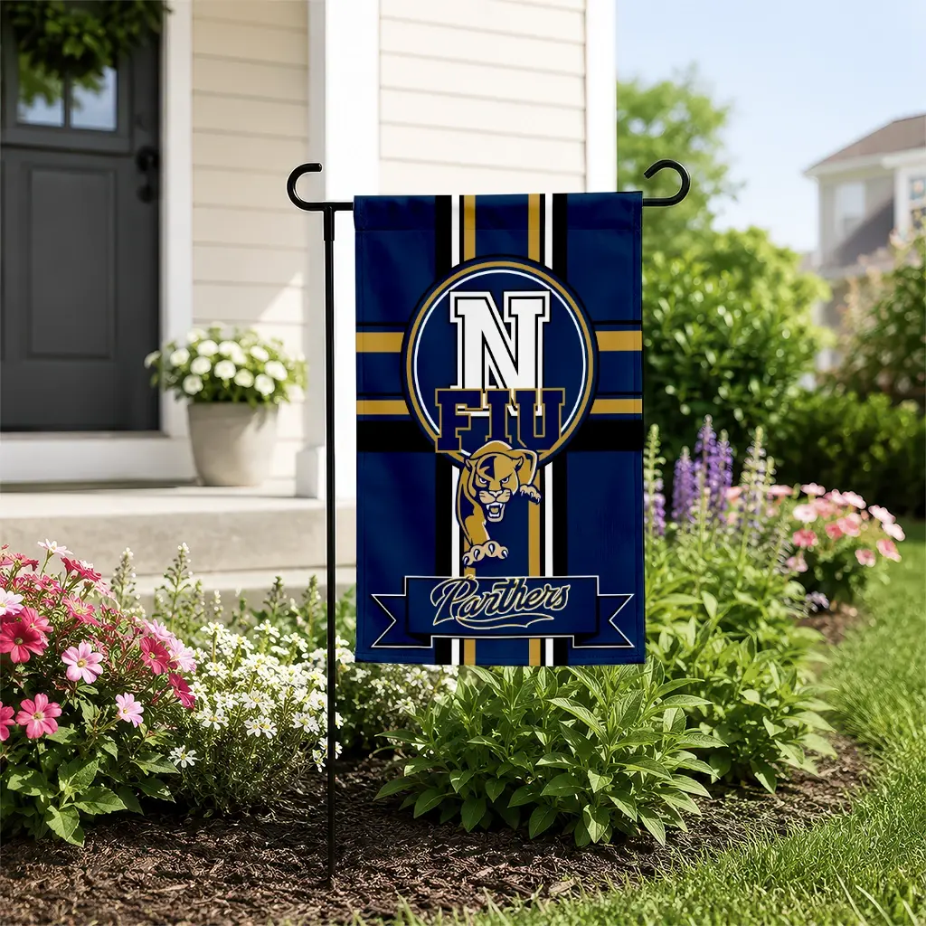 Fiu Panthers Garden Flag Customized Circle Medallion Blue New Arrival Fiu Panthers Garden Flag Customized Circle Medallion Blue New Arrival
