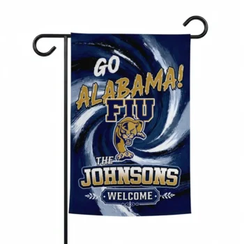 Fiu Panthers Garden Flag Personalized Swirl Vortex Blue Best Selling