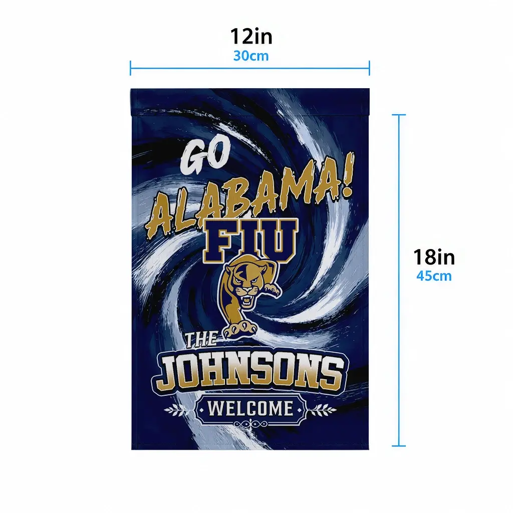 Fiu Panthers Garden Flag Personalized Swirl Vortex Blue High Quality Fiu Panthers Garden Flag Personalized Swirl Vortex Blue High Quality