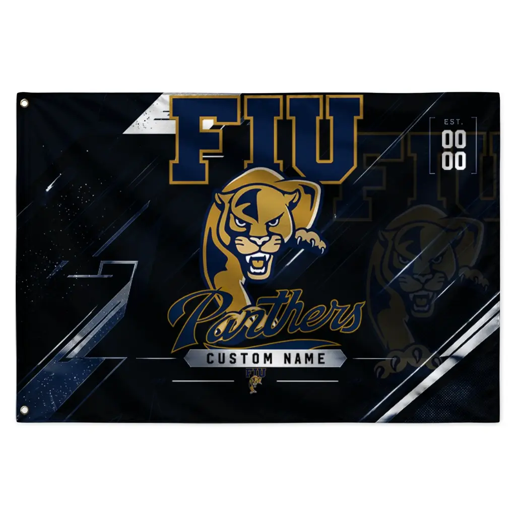 Fiu Panthers House Flag Custom Speed Slashes Blue Best Selling Fiu Panthers House Flag Custom Speed Slashes Blue Best Selling