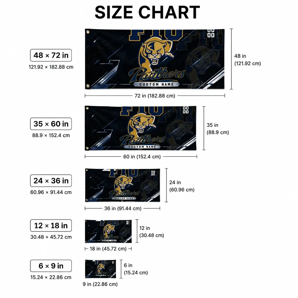 Fiu Panthers House Flag Custom Speed Slashes Blue High Quality Fiu Panthers House Flag Custom Speed Slashes Blue High Quality