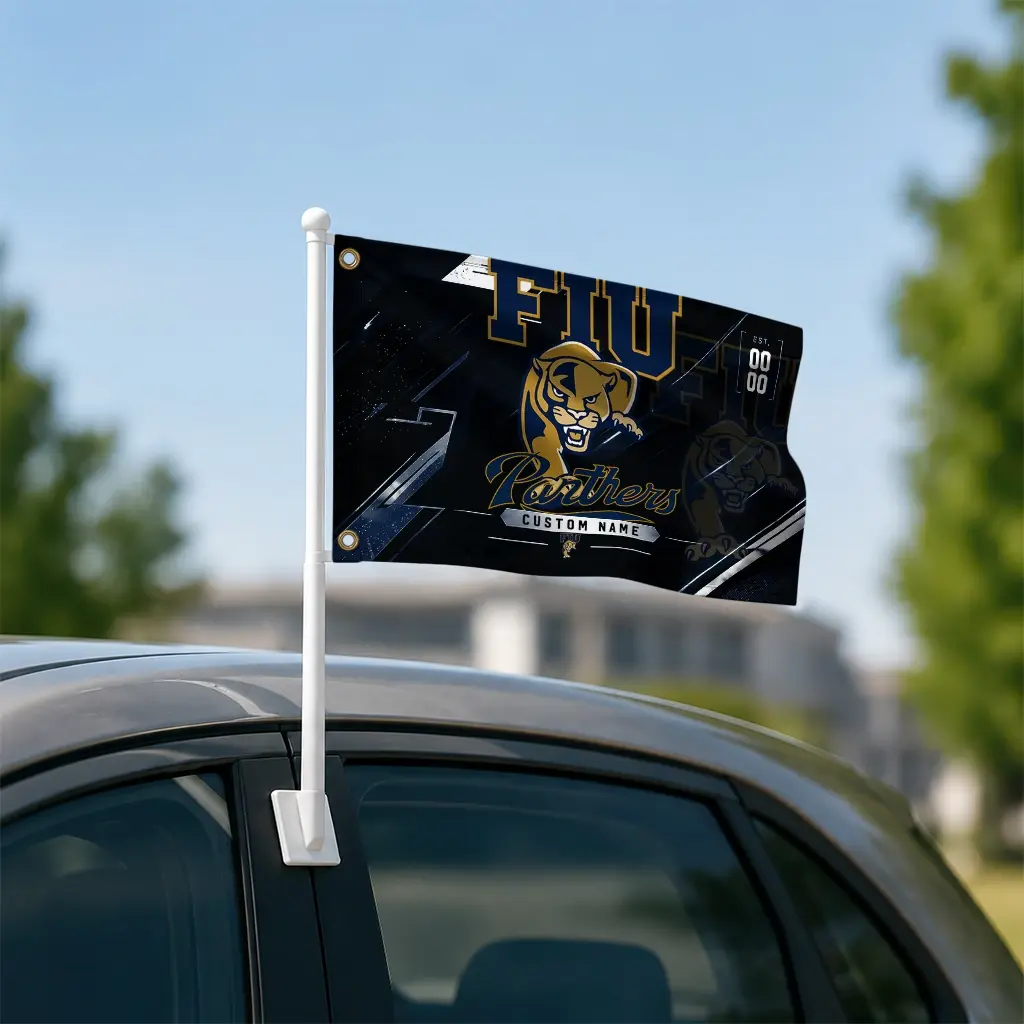 Fiu Panthers House Flag Custom Speed Slashes Blue Latest Model Fiu Panthers House Flag Custom Speed Slashes Blue Latest Model