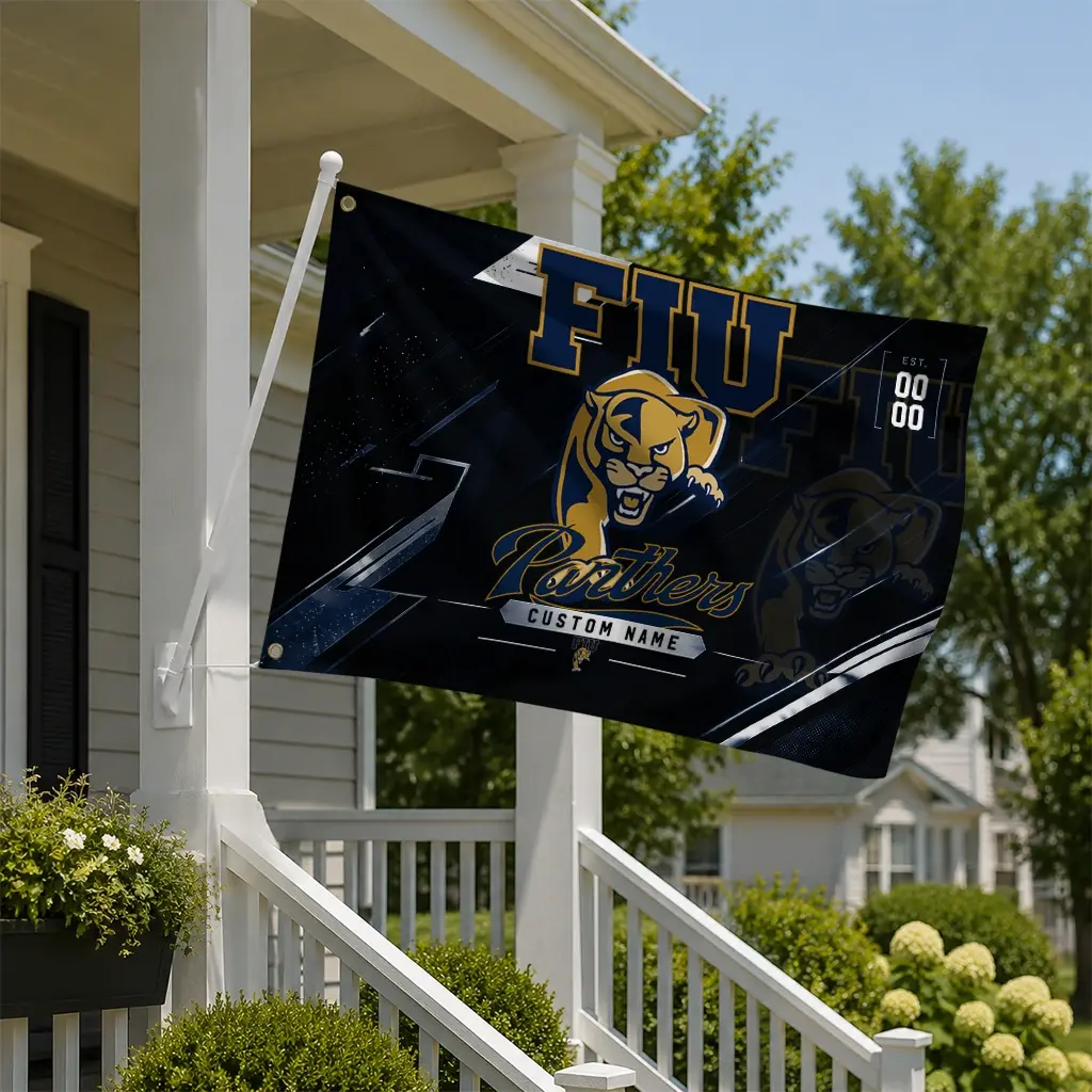 Fiu Panthers House Flag Custom Speed Slashes Blue New Arrival Fiu Panthers House Flag Custom Speed Slashes Blue New Arrival