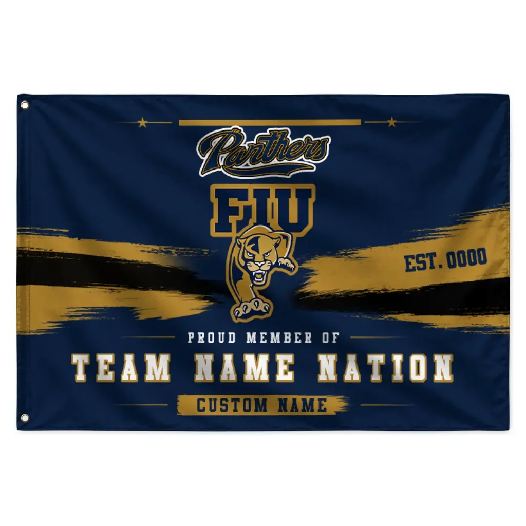Fiu Panthers House Flag Customized Brushed Streaks Blue Best Selling Fiu Panthers House Flag Customized Brushed Streaks Blue Best Selling