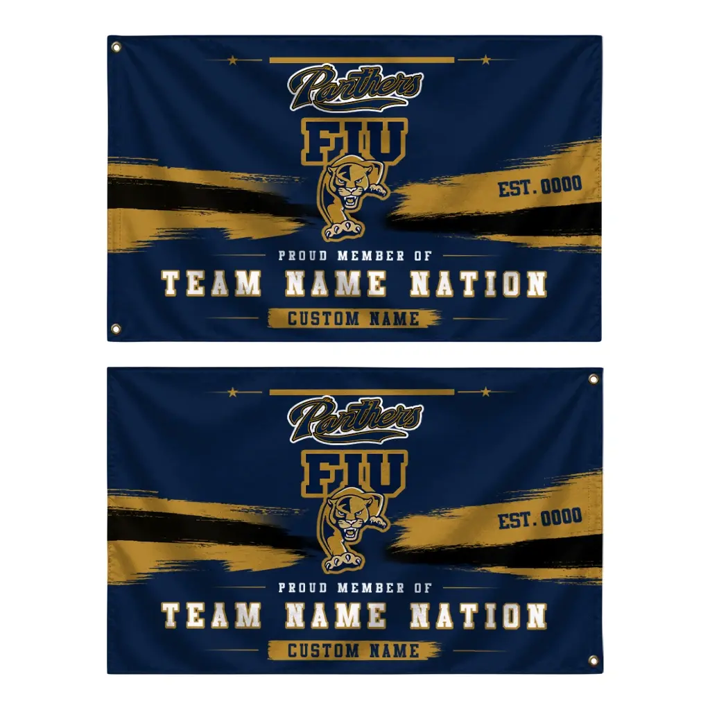 Fiu Panthers House Flag Customized Brushed Streaks Blue Fashion Forward Fiu Panthers House Flag Customized Brushed Streaks Blue Fashion Forward