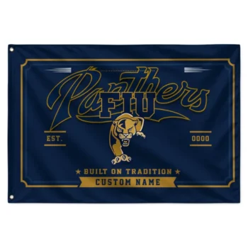 Fiu Panthers House Flag Customized Ornate Border Blue Best Selling