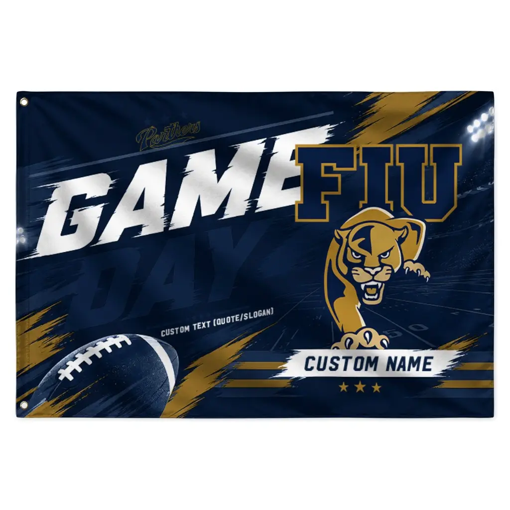 Fiu Panthers House Flag Personalized Action Streaks Blue Best Selling Fiu Panthers House Flag Personalized Action Streaks Blue Best Selling