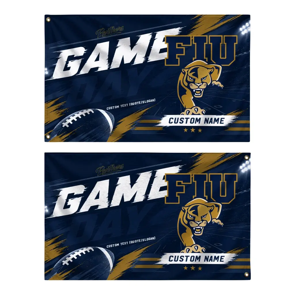 Fiu Panthers House Flag Personalized Action Streaks Blue Fashion Forward Fiu Panthers House Flag Personalized Action Streaks Blue Fashion Forward