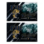 Fiu Panthers House Flag Personalized Diagonal Stripes Blue Best Selling