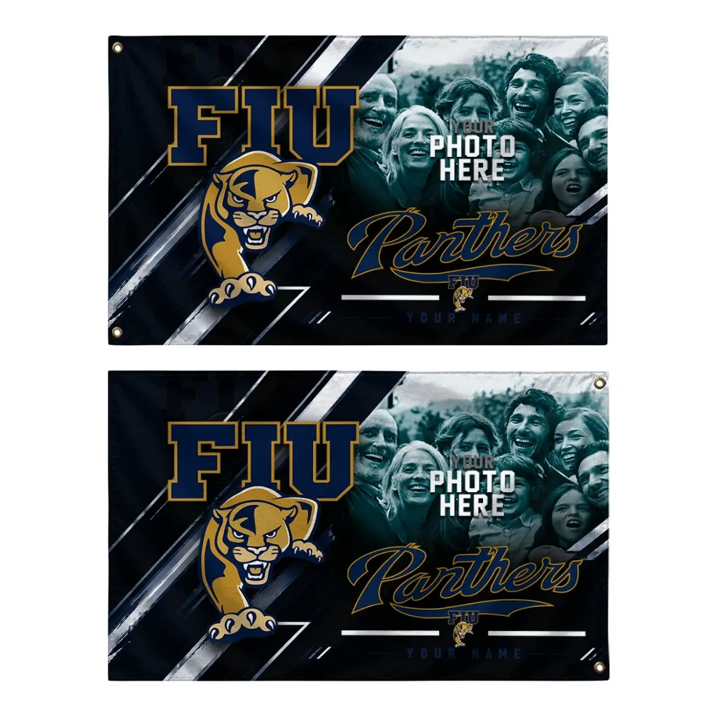 Fiu Panthers House Flag Personalized Diagonal Stripes Blue Fashion Forward Fiu Panthers House Flag Personalized Diagonal Stripes Blue Fashion Forward