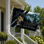 Fiu Panthers House Flag Personalized Diagonal Stripes Blue Best Selling