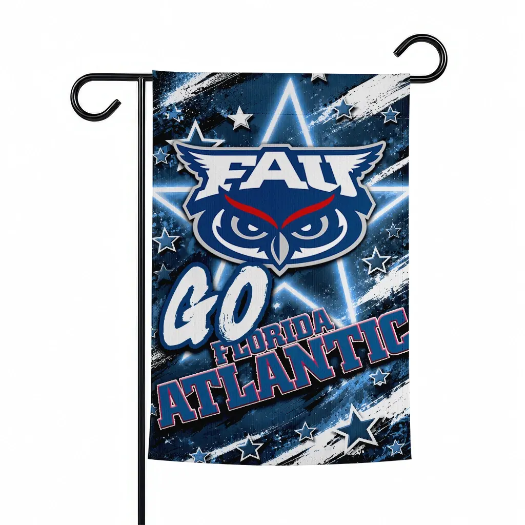 Florida Atlantic Owls Garden Flag Customized Glowing Star Blue Best Selling Florida Atlantic Owls Garden Flag Customized Glowing Star Blue Best Selling