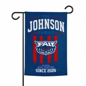 Florida Atlantic Owls Garden Flag Personalized Distressed Stripes Blue Best Selling