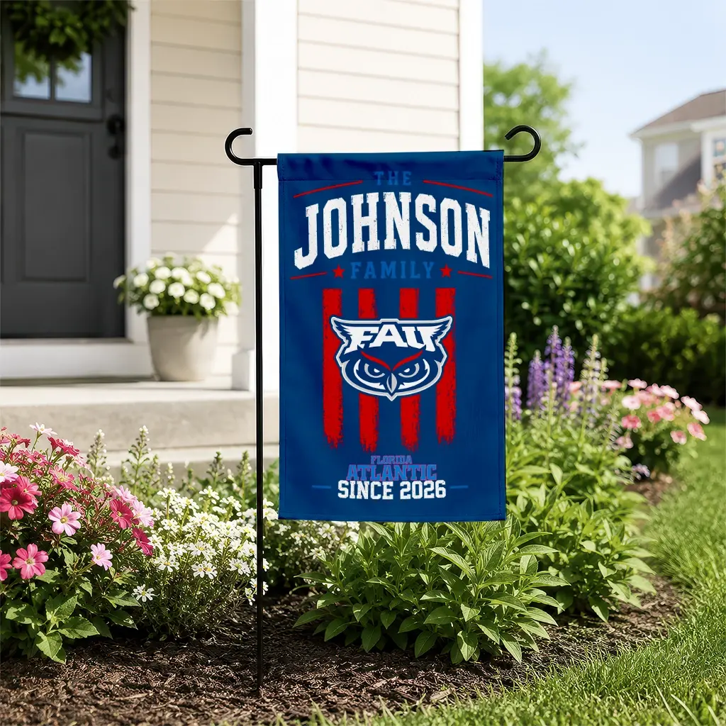 Florida Atlantic Owls Garden Flag Personalized Distressed Stripes Blue New Arrival Florida Atlantic Owls Garden Flag Personalized Distressed Stripes Blue New Arrival