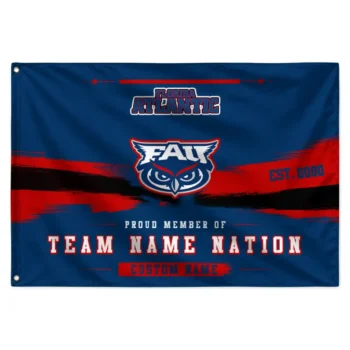 Florida Atlantic Owls House Flag Custom Brushed Streaks Blue Best Selling
