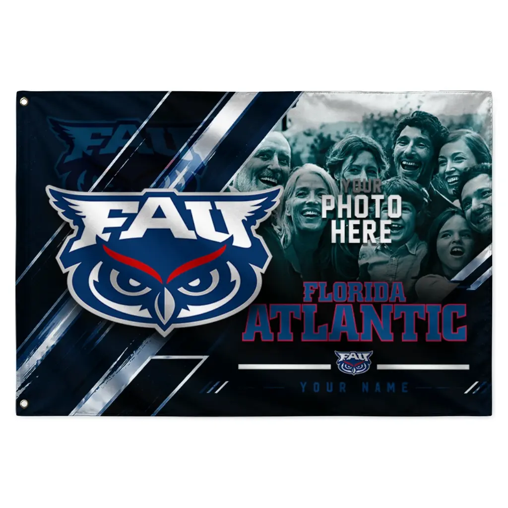 Florida Atlantic Owls House Flag Customized Diagonal Stripes Blue Best Selling Florida Atlantic Owls House Flag Customized Diagonal Stripes Blue Best Selling