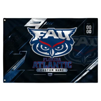 Florida Atlantic Owls House Flag Personalized Speed Slashes Blue Best Selling