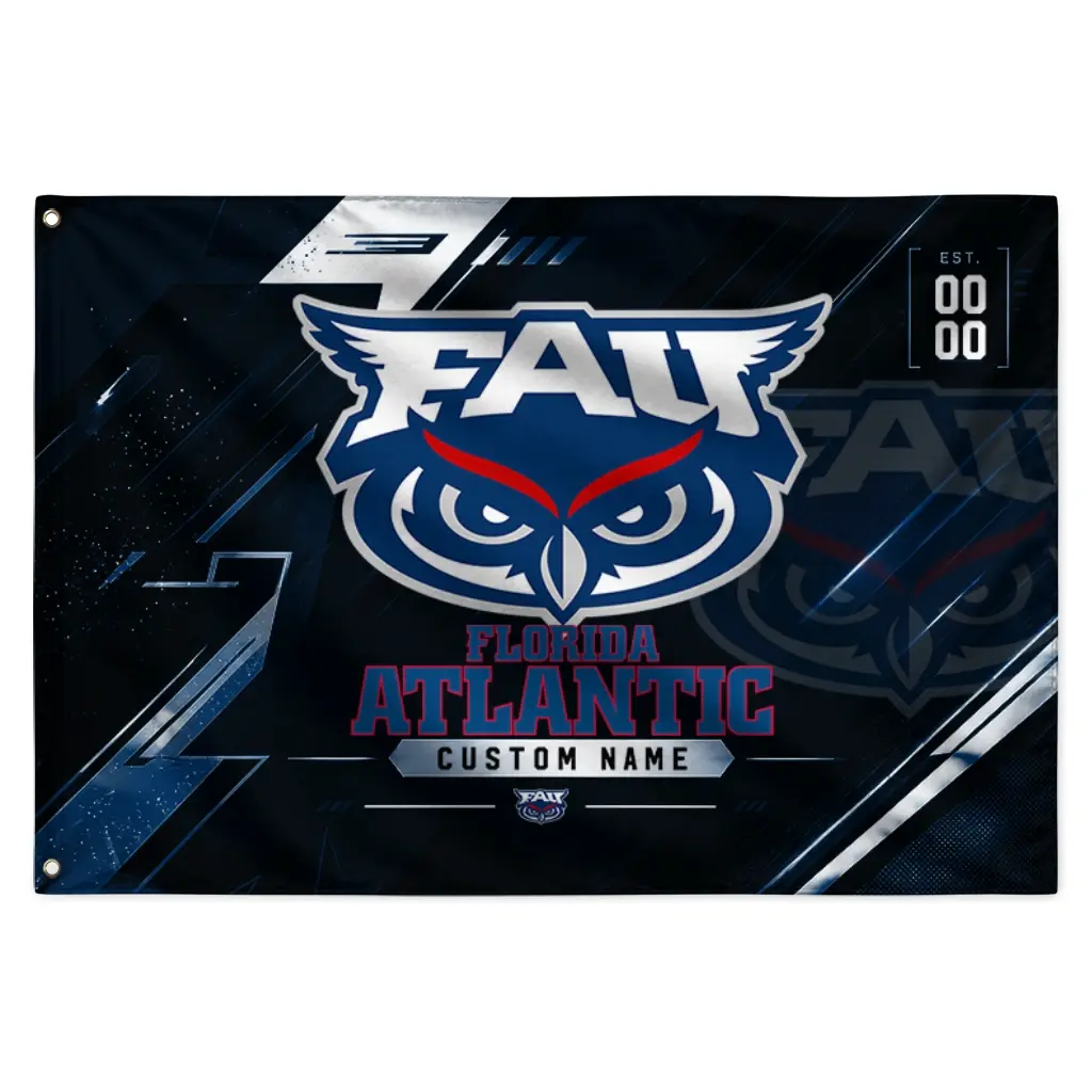 Florida Atlantic Owls House Flag Personalized Speed Slashes Blue Best Selling Florida Atlantic Owls House Flag Personalized Speed Slashes Blue Best Selling