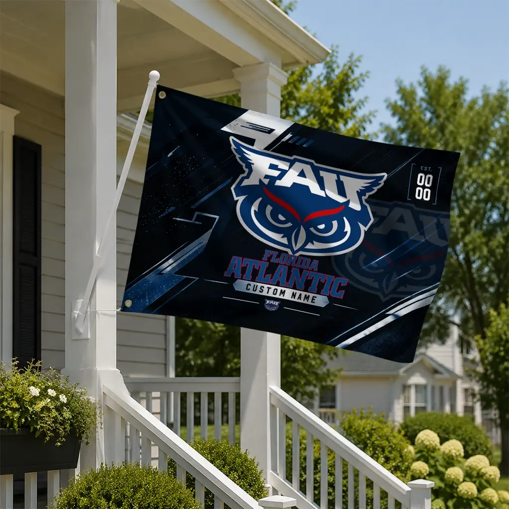 Florida Atlantic Owls House Flag Personalized Speed Slashes Blue New Arrival Florida Atlantic Owls House Flag Personalized Speed Slashes Blue New Arrival
